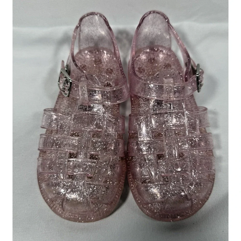 GAP Girls Toddler Pink Glitter Jelly Fisherman Sandals Size 7